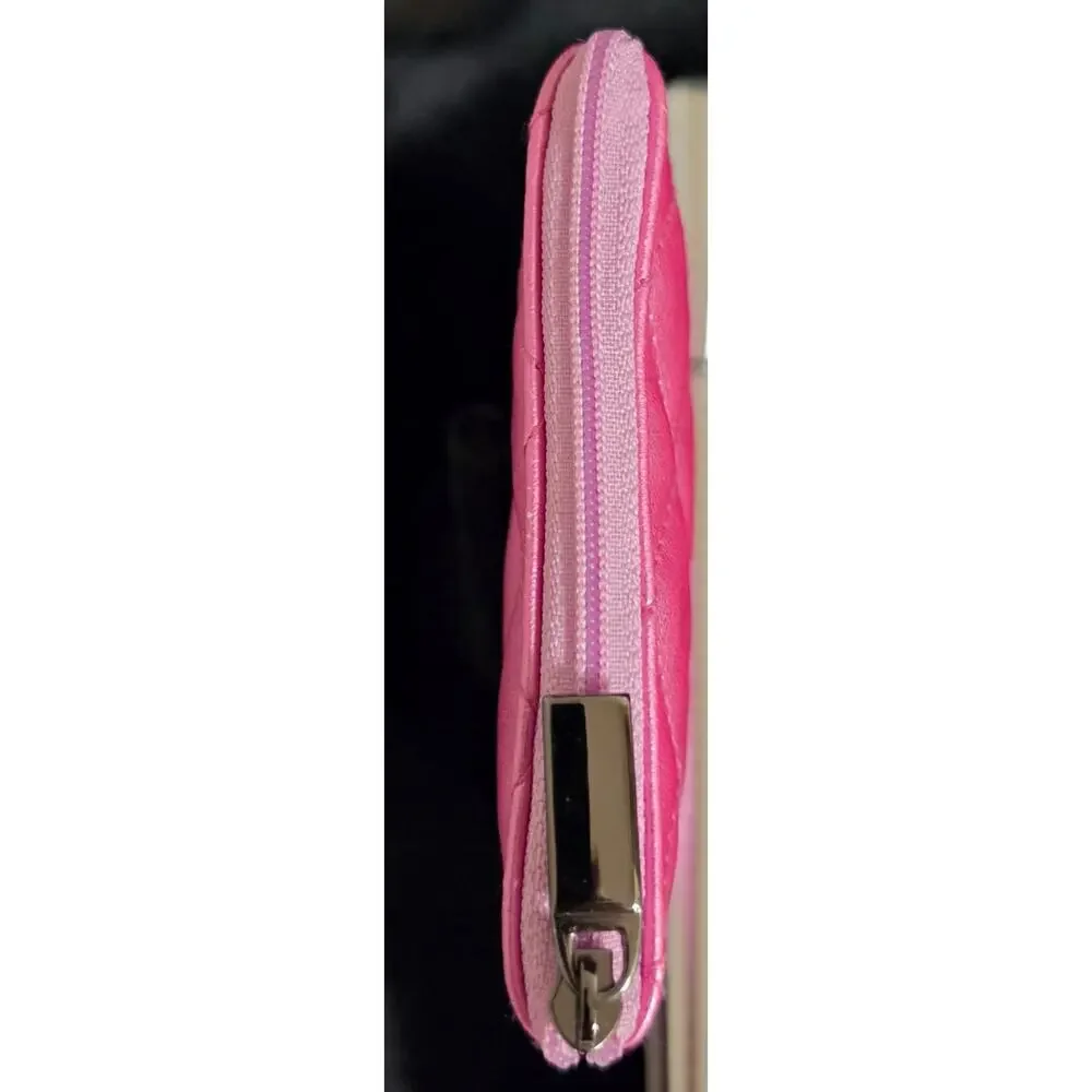 Mirabella Quilted Pink Metallic Makeup Pouch & Zipper Coin Purse Travel Case NEW